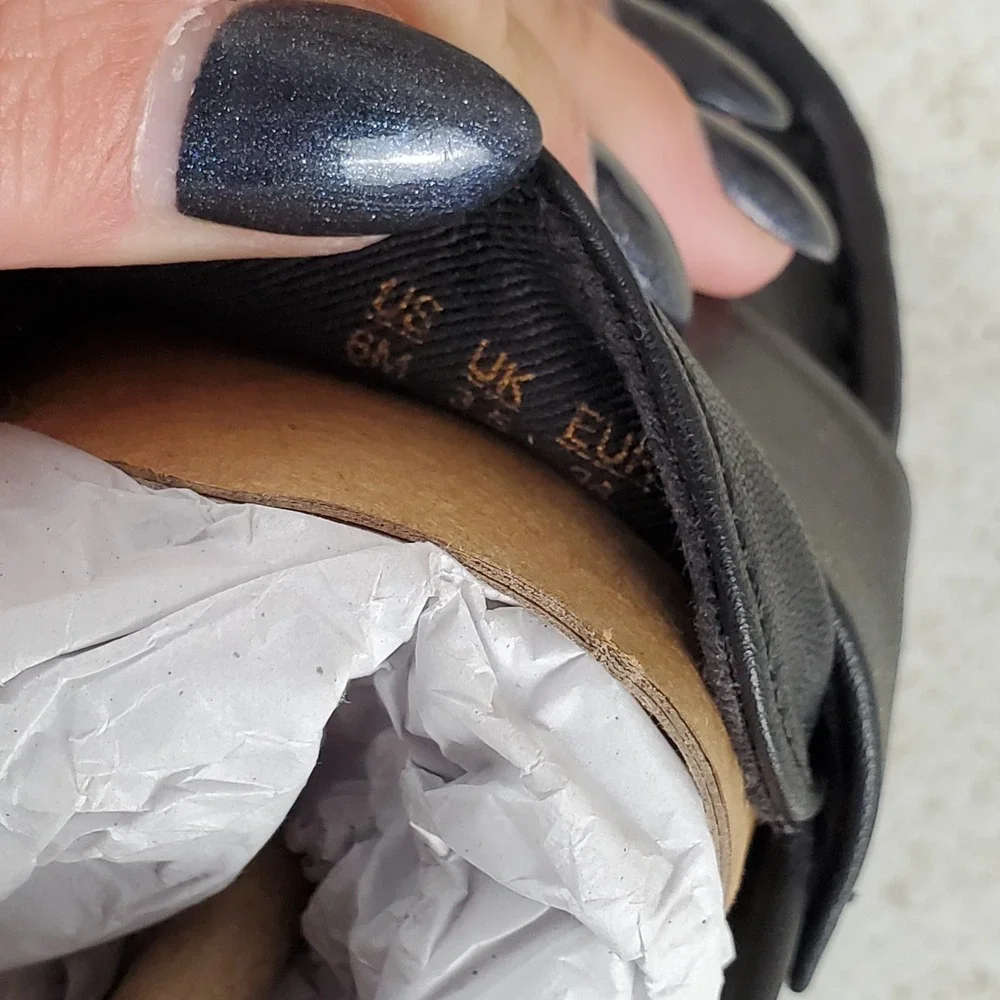 Franco Sarto Faris Womens Flats Sz 6 M Black Leather Round Toe Slip-On Shoes